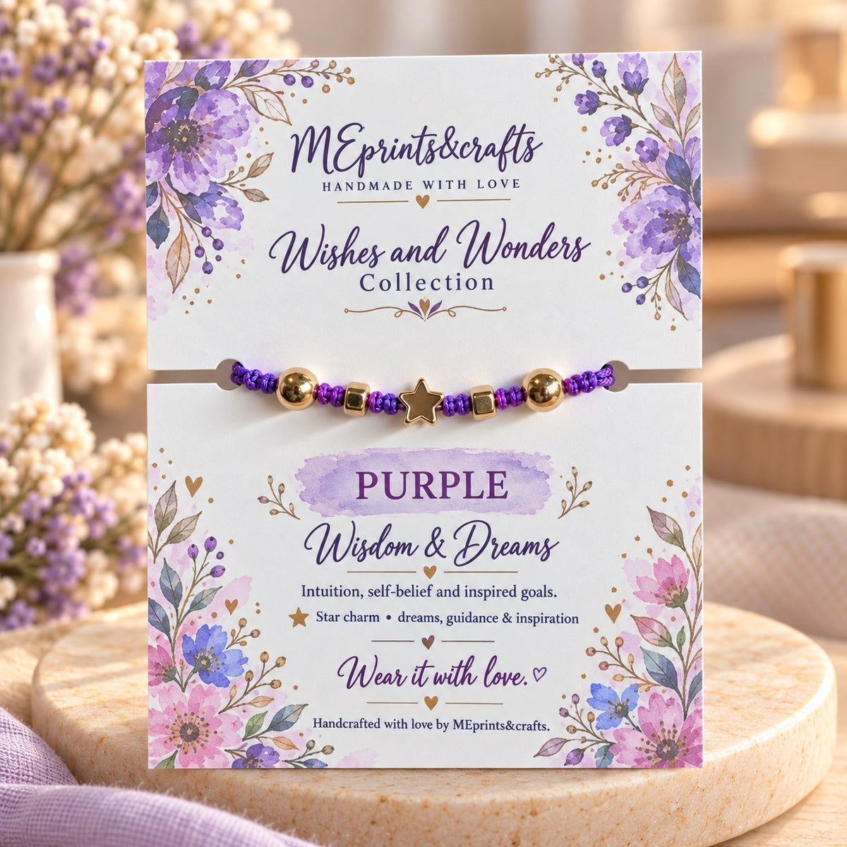 Purple Wishes and Wonders bracelet — Wisdom & Dreams
