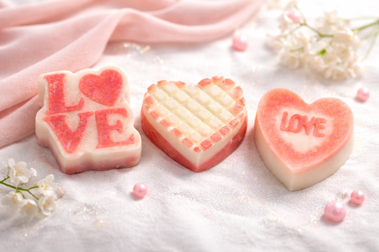 Handmade Heart Soap Bar – Artisan Pink & White Bath Soap – Giftable Skincare Favor – Decorative Handmade Soap