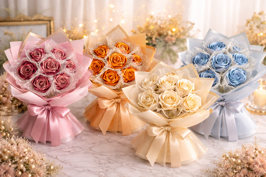 Satin Rose Bouquet – Handmade Luxury Forever Flowers | Elegant Gift for Wedding, Anniversary & Birthday