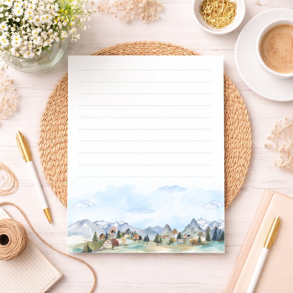 Floral Notepad Set – Aesthetic Lined Writing Pad | Cute Desk Stationery | Gift for Women |